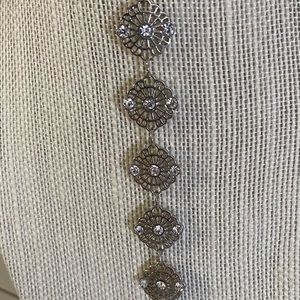 Long Rhinestone & Tassel Necklace